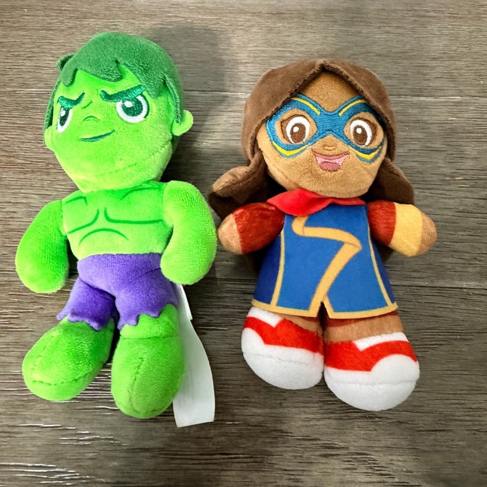 Marvel Spidey and His Amazing Friends Hulk & Ms Marvel Plush Set Disney Junior